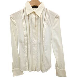 Versace Shirt Size 38 White Cream Women's Outerwear - Ja-25